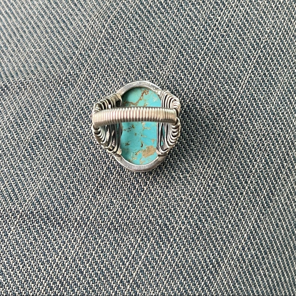 Solid Starling Silver Ring With Precious Blue Sto… - image 5